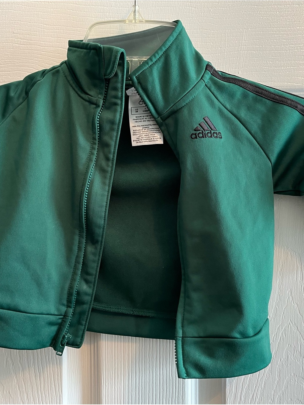 adidas Kids Emerald Green Zip-Front Track Jacket